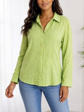 J.H. COLLECTIBLES Cotton Blend Textured Button-Down Shirt